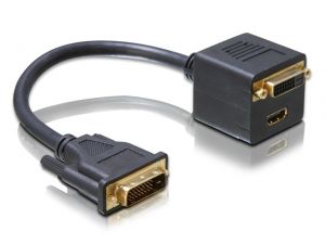 ADAPTER DVI-D(M)(24+1) DUAL LINK->DVI-D(F)(24+1) DUAL LINK +HDMI DELOCK