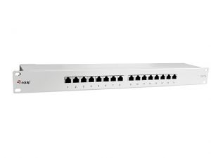 PATCH PANEL 16 PORT 1U KAT.6 EKRANOWANY SZARY EQUIP
