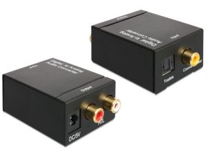 ADAPTER KONWERTER AUDIO DIGITAL TOSLINK +COAXIAL->ANALOG 2XRCA + ZASILACZ DELOCK