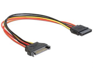PRZEDŁUŻACZ KABLA ZASILAJĄCEGO SATA 15PIN M/F 30CM DELOCK