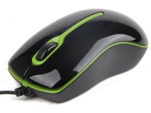 MYSZ GEMBIRD OPTYCZNA 1-SCROLL BLACK/GREEN (USB)(MUS-U-004-G)
