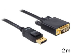 KABEL DISPLAYPORT M->DVI-D (24+1) 2M GOLD DELOCK