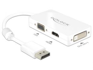 ADAPTER DISPLAYPORT 1.1->HDMI+VGA+DVI(24+1) NA KABLU PASYWNY 18CM DELOCK