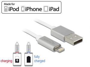 KABEL DO APPLE USB DO TRANSMISJI DANYCH I ŁADOWANIA LIGHTNING 8 PIN SYGNALIZACJA ŁADOWANIA LED (IPAD