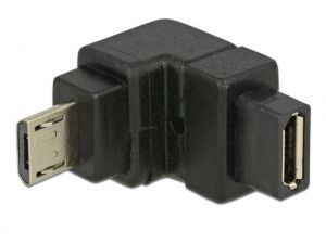 ADAPTER USB 2.0 MICRO-B (M) -> USB 2.0 MICRO-B (F) KĄT 90\ DOWN DELOCK